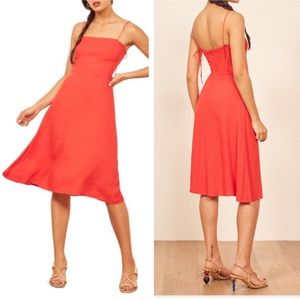 NWT Reformation Peach Dress In Hot Day size 4